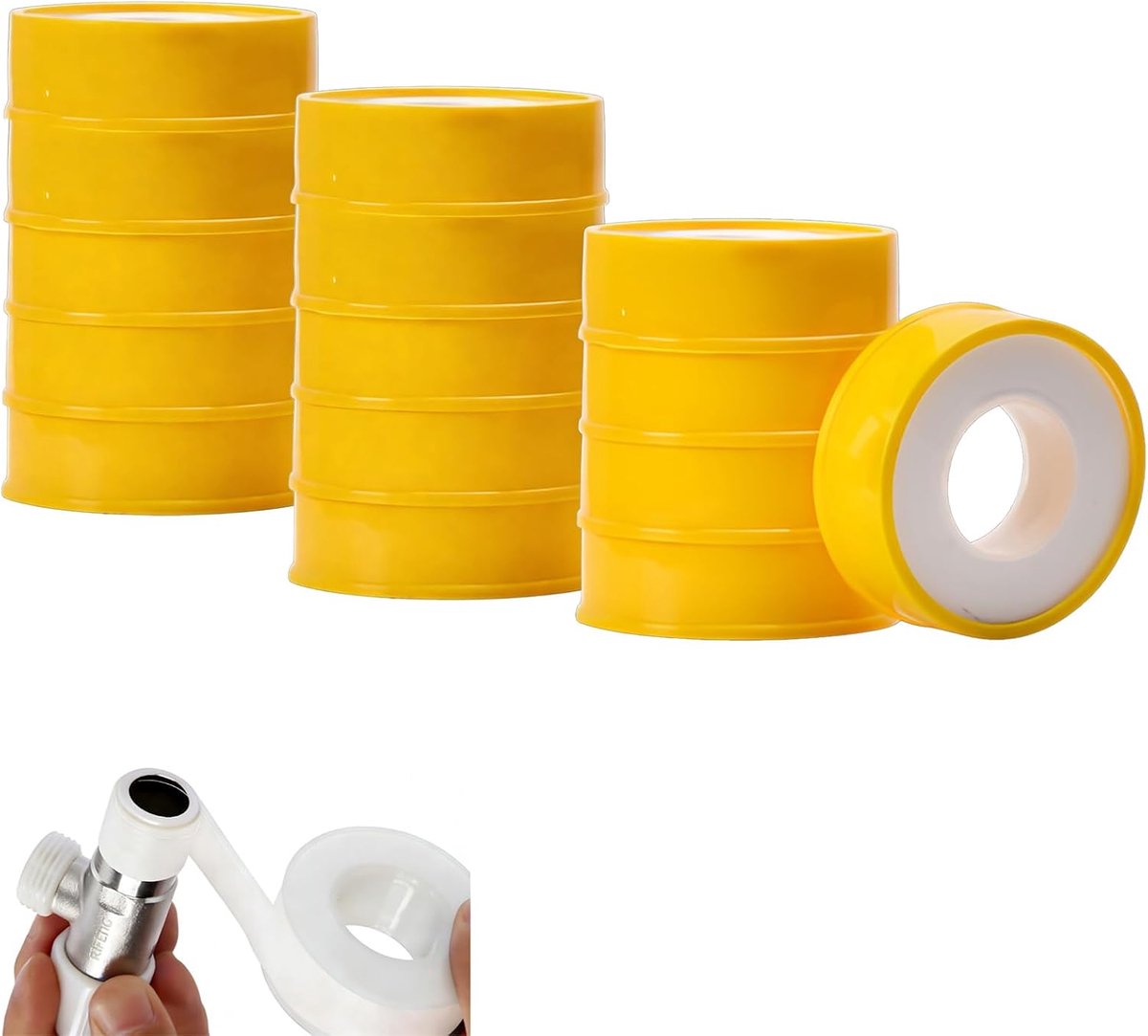 PTFE afdichtingstape 15 stuks 15mm x 12m - wit - waterdicht - lekkagepreventie - ShopVlot