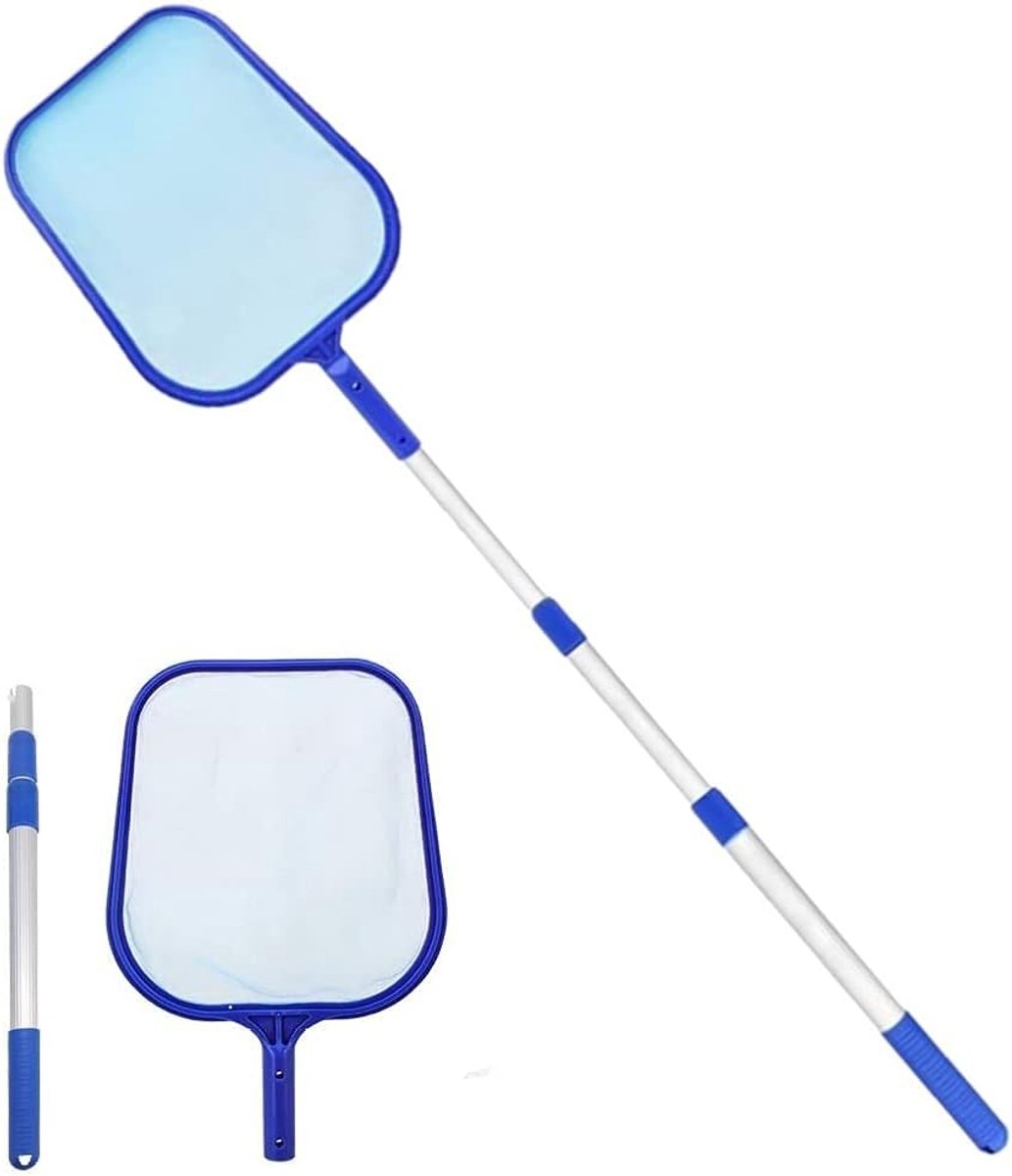 Zwembad Blad Skimmer 150CM - Aluminium Telescopische Rake - Fijnmazig Net - Effectieve Reiniger voor Tuin en Vijver - ShopVlot