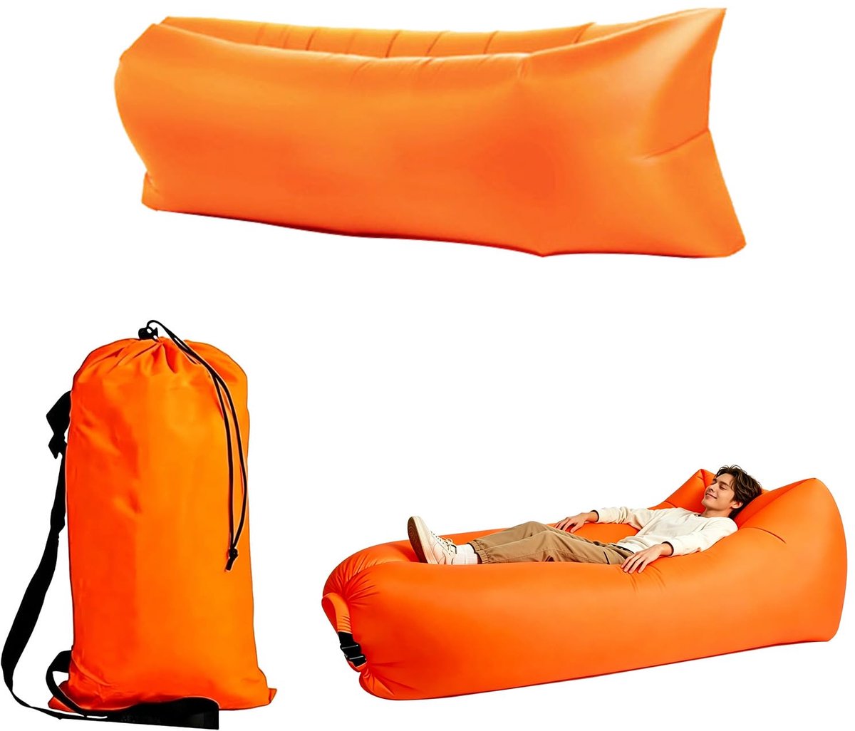 Opblaasbare Bank Luchtfauteuil - Eenpersoons - Ideaal voor Camping en Strand - Comfortabel en Compact - ShopVlot