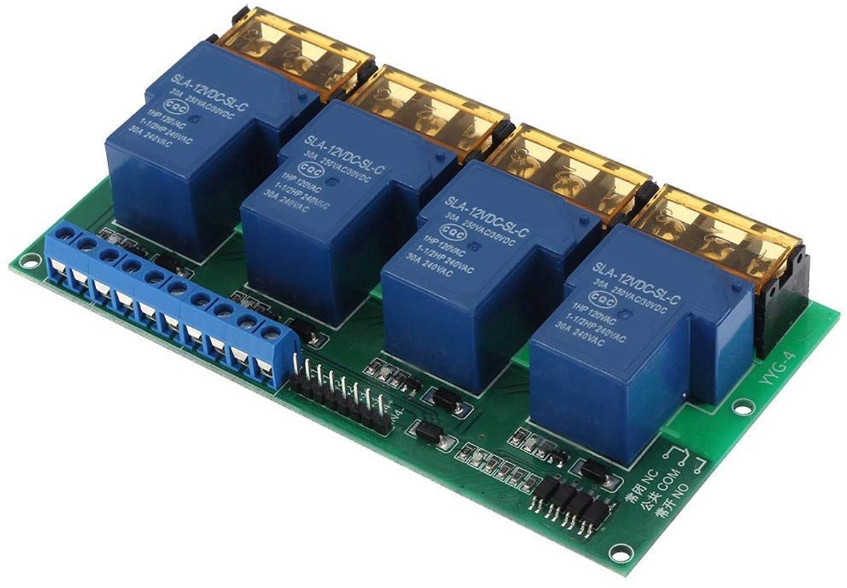 4-kanaals relaismodule DC12V - 30A uitbreiding - voor DSP AVR PIC-ARM - veelzijdige automatisering - ShopVlot