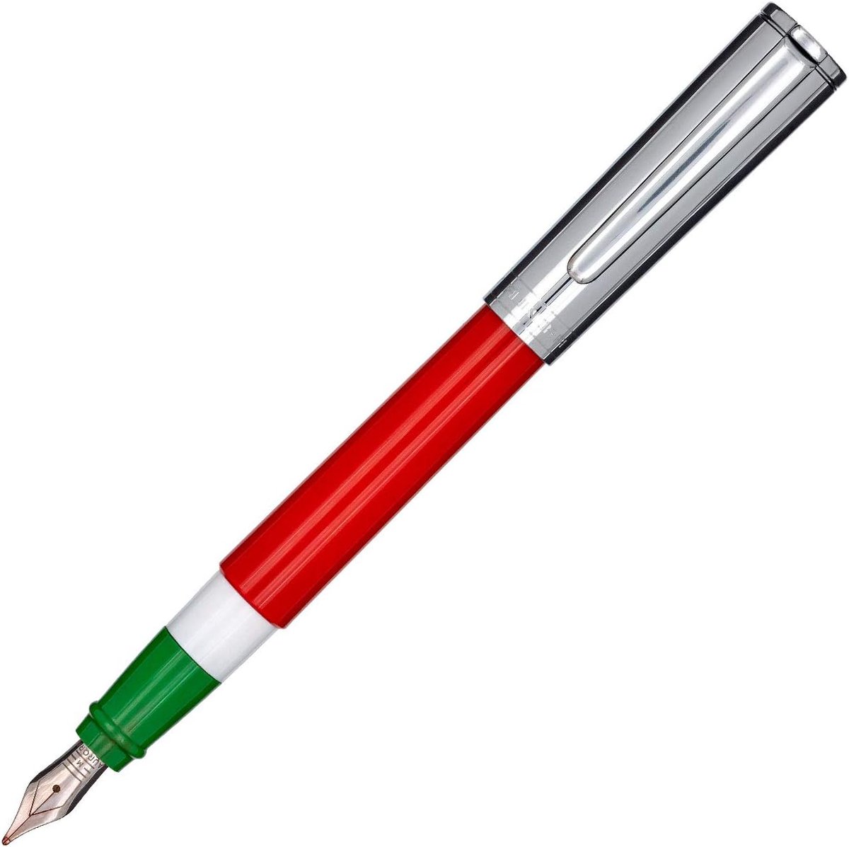 Vulpen 127 mm - groene hars met tricolor kleuren - gegraveerde kop - perfecte schrijfervaring - ShopVlot