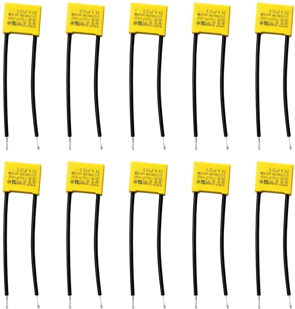 LED ontstoorcondensator 0,33 µF 275 V - radiaal - veiligheidscondensatoren - vermindert flikkeren - ShopVlot