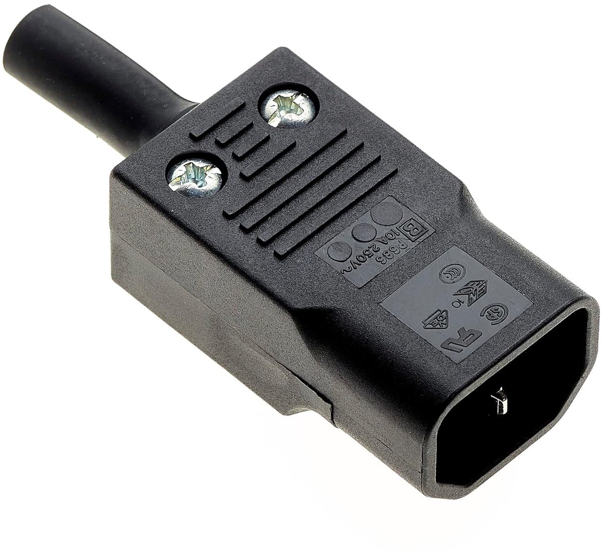 C14 IEC stekker 10A - Zwart - 3 pins - Ideaal voor stroomverbindingen - ShopVlot