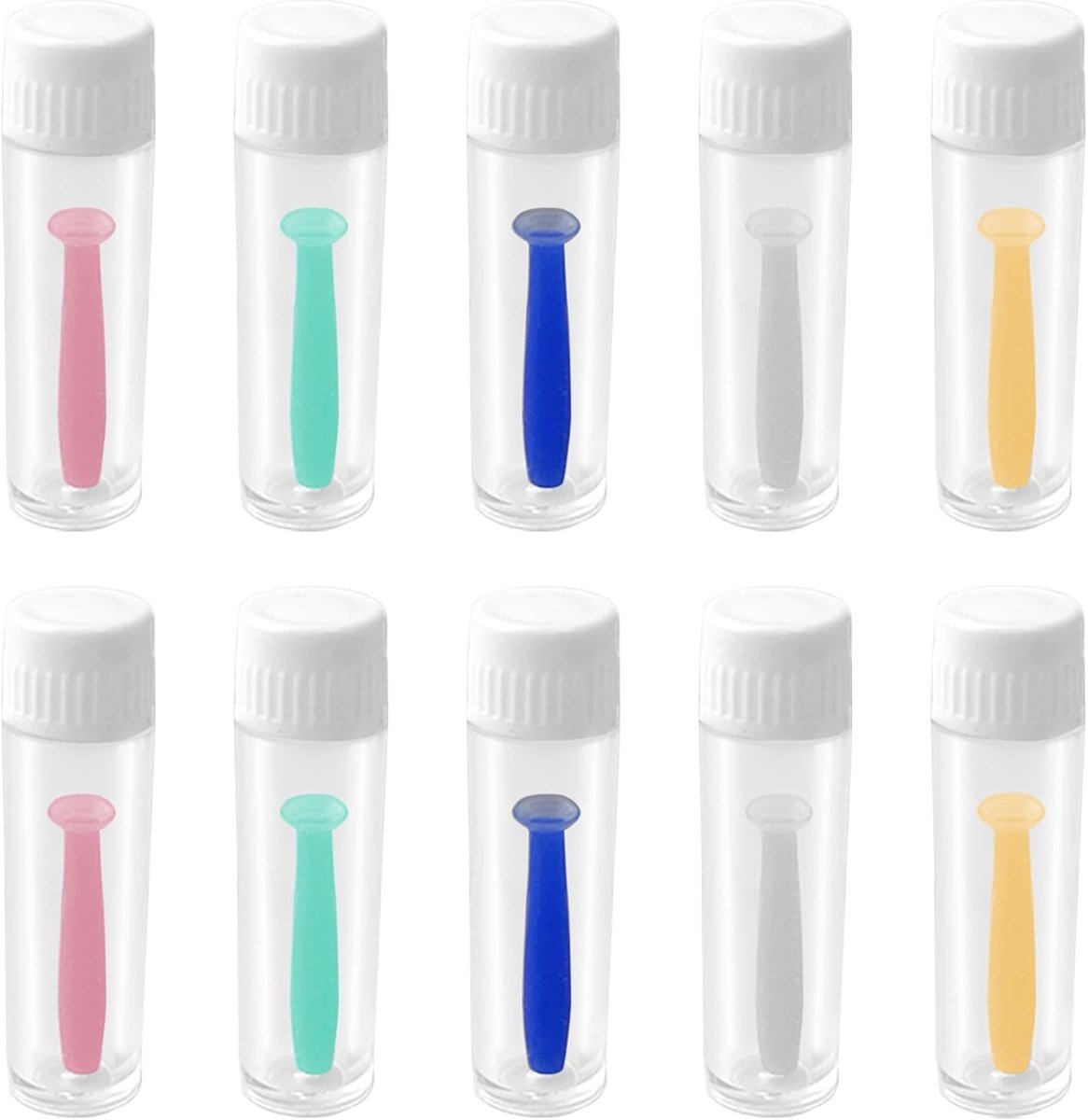 Contactlensinzetapparaat set van 10 - verschillende kleuren - inclusief opbergbeker - eenvoudig contactlenzen plaatsen - ShopVlot