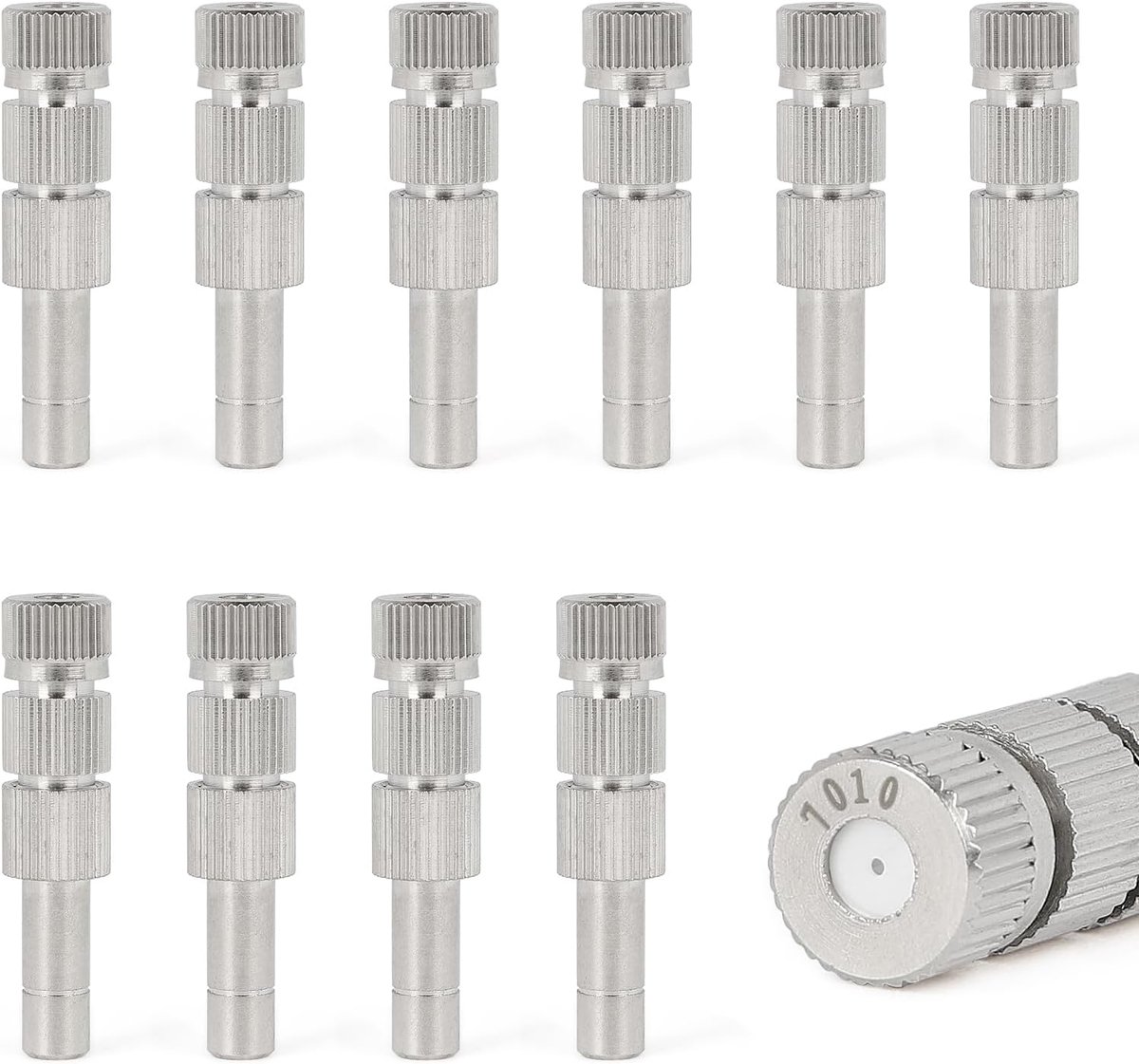 Mist sprayer 10 x 0.7mm - keramisch - messing sproeinozzles met filter - voor 6mm verbindingen - ShopVlot