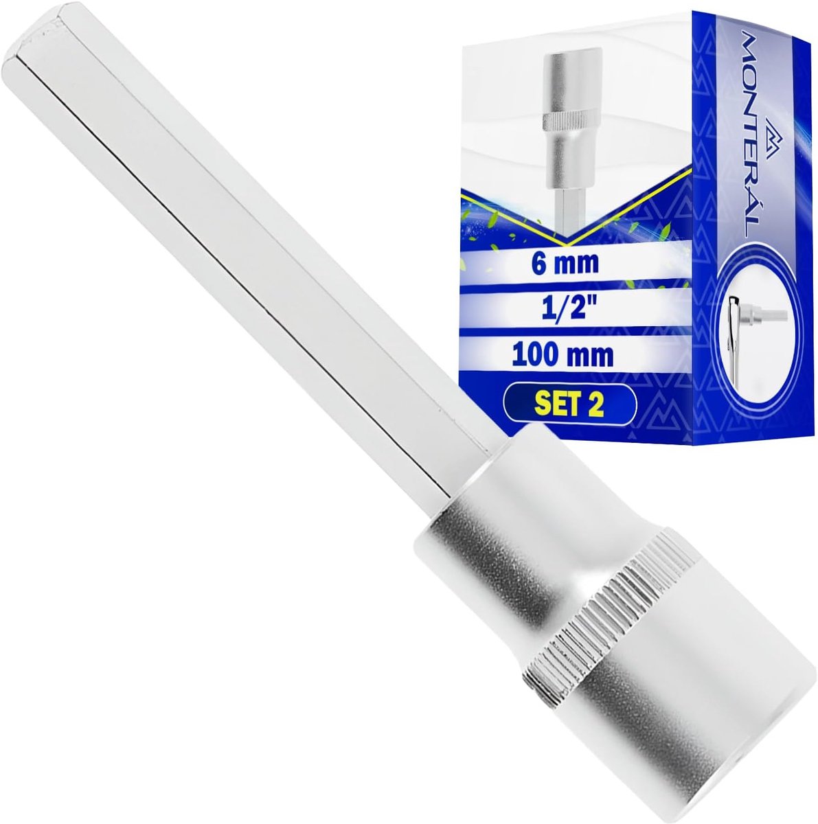 Steeksleutelset 2-delig met 6 mm zeskant - 100 mm lengte - Chrome vanadium staal - ShopVlot
