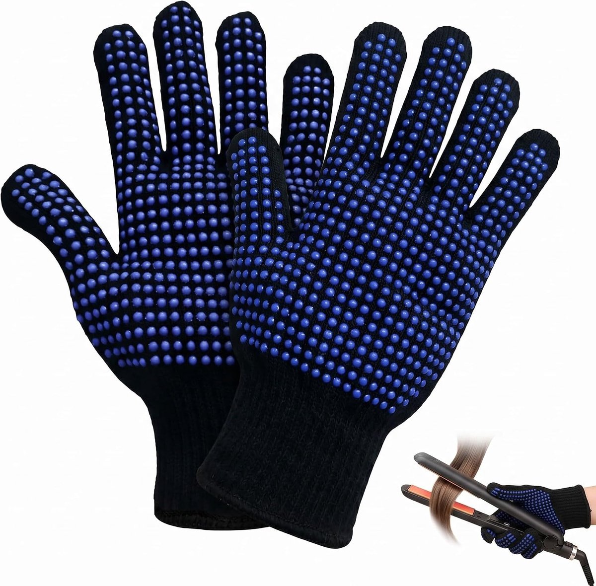 Hittebestendige handschoenen - 2 stuks - katoen met antislip silicone - optimale bescherming tegen brandwonden - ShopVlot