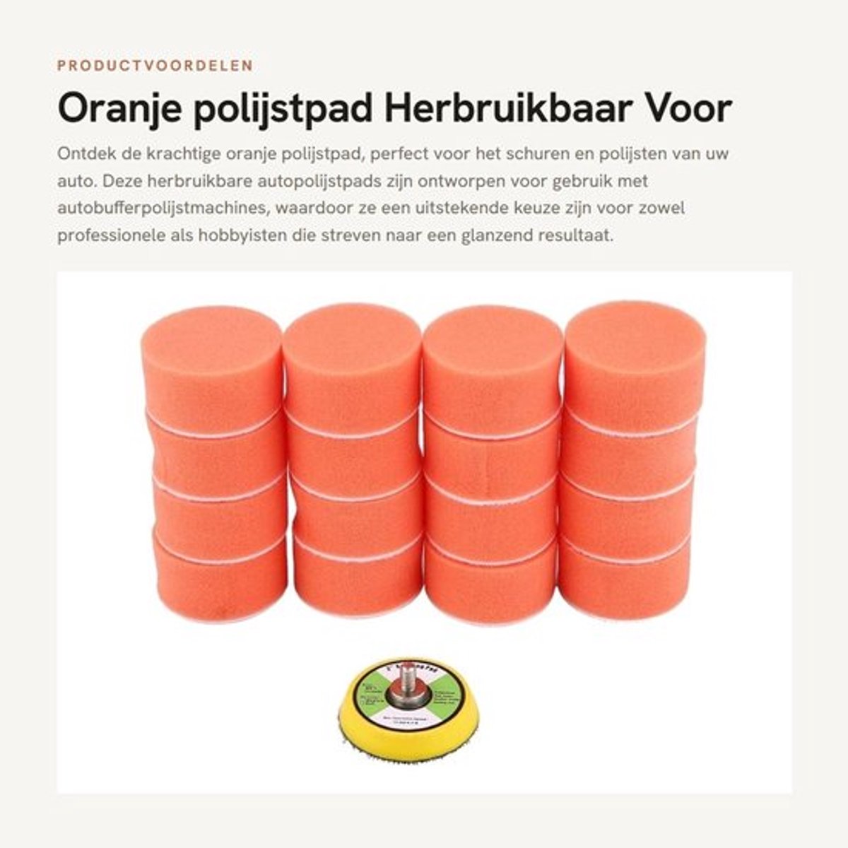 Polijstpad Herbruikbaar - Polijstpads - Autopolijstpads - Schuren - Autobufferpolijstmachines - Hoogwaardige kwaliteit - Schuurpad