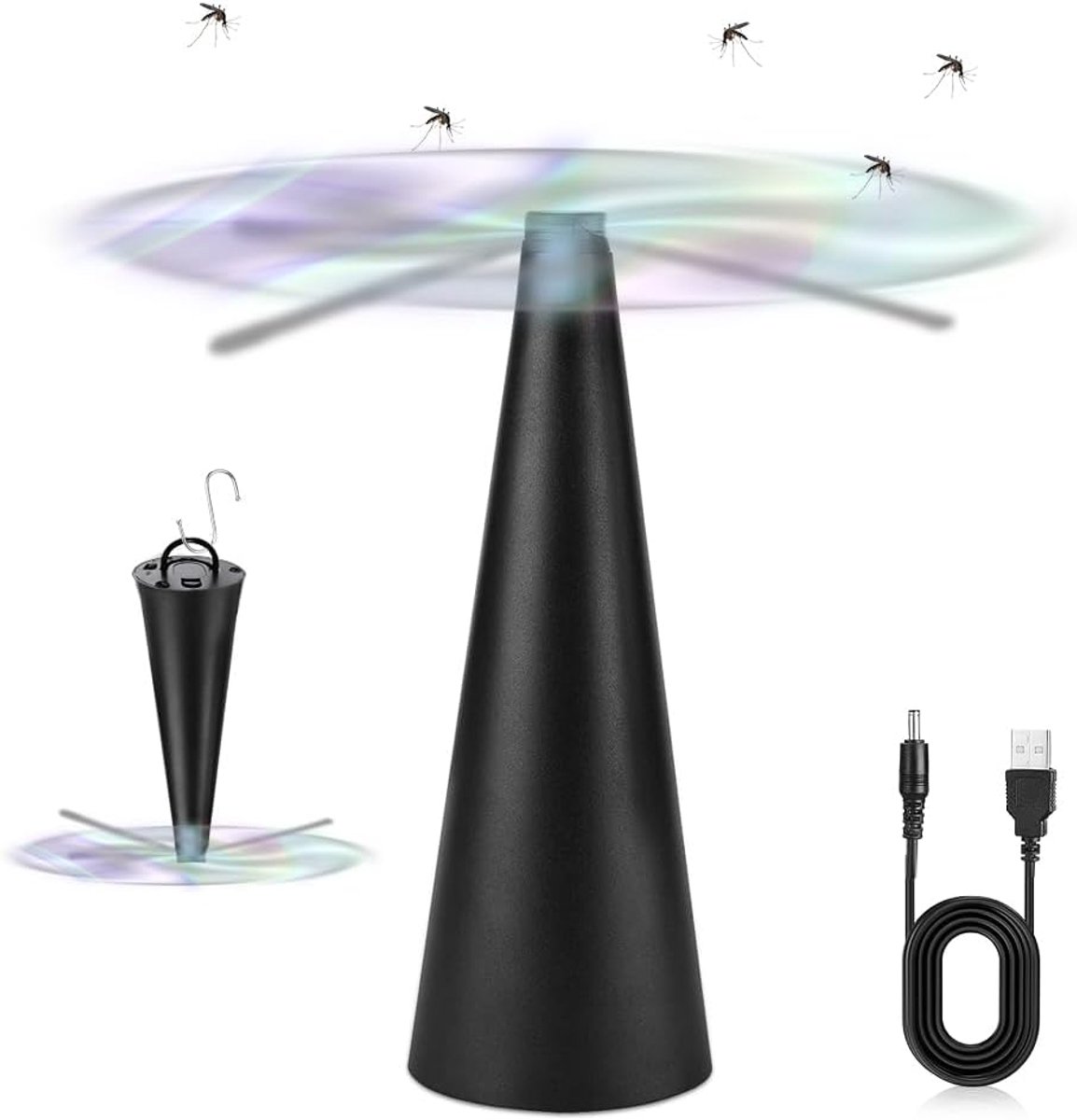 Vliegenverjager oplaadbaar USB - vliegenventilator voor terras - insectenafweer - geniet van je barbecue - ShopVlot