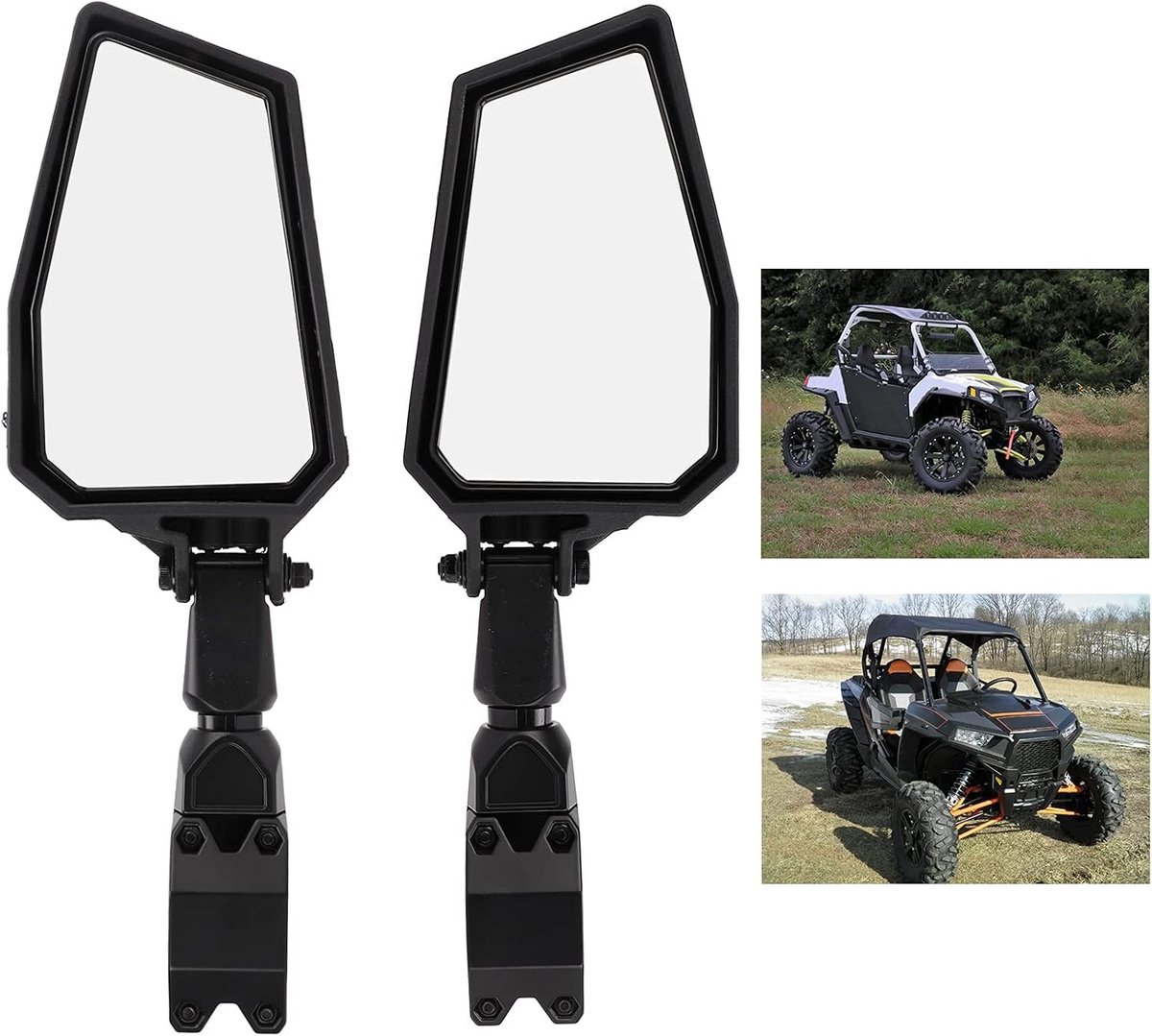 Verstelbare Achteruitkijkspiegels voor UTV's - 180 Graden, 1.75 Inch Klem, Vervangingsaccessoire voor Polaris RZR 800 900 1000 XP, Offroad Veiligheid en Zichtbaarheid