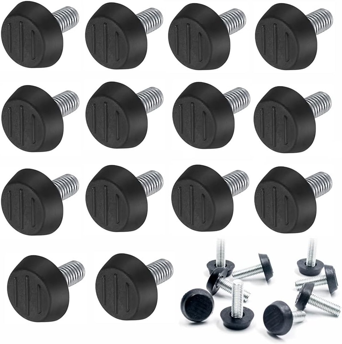 Verstelbare meubelpoten M8 - 40 stuks - metalen en plastic poten - geluidsreductie voor meubels - ShopVlot