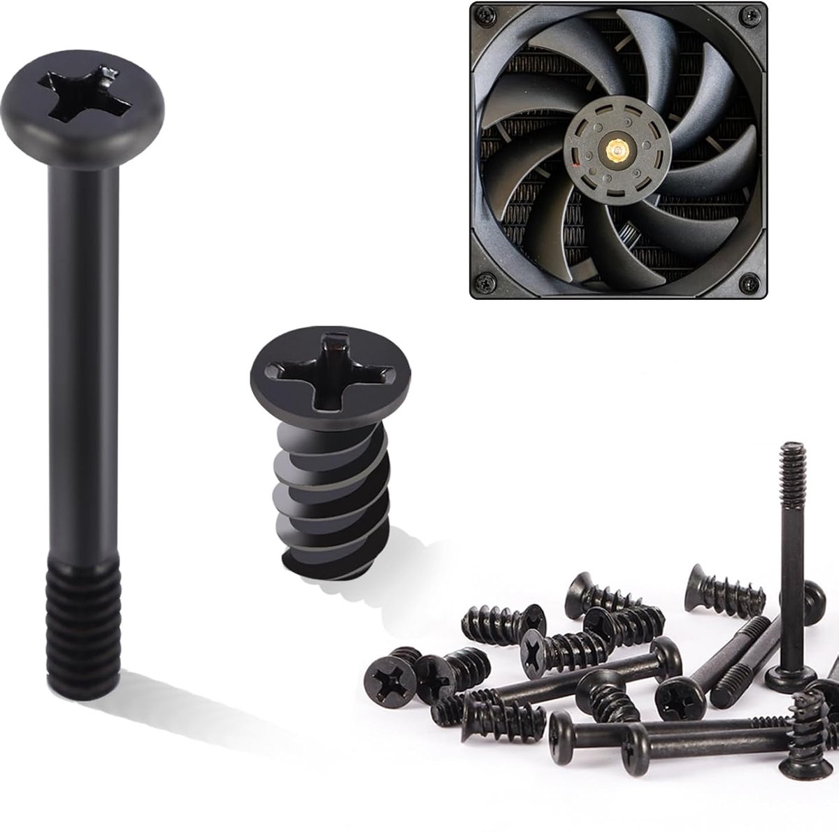 PC schroeven set 40 stuks - carbon staal - zwart - ideaal voor computerassemblage - ShopVlot