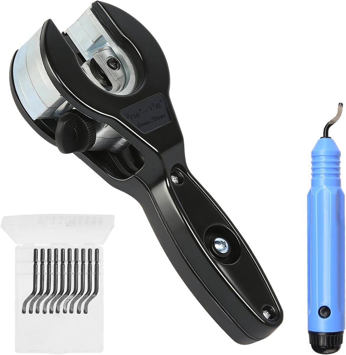 8-29mm Pipe Cutting Set, Ratchet, Tube Cutter, Stainless Steel, Versatile Pipe Cutter with Deburring Tools, Copper - ShopVlot
