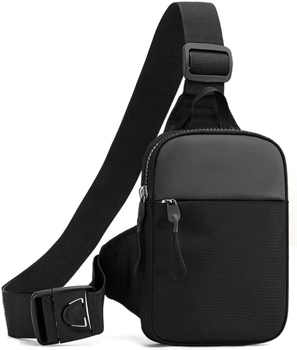 Borsttas voor heren, schoudertas, sling bag, mini-schoudertas, crossbody tas, mobiele telefoon, outdoor, sporttas - ShopVlot
