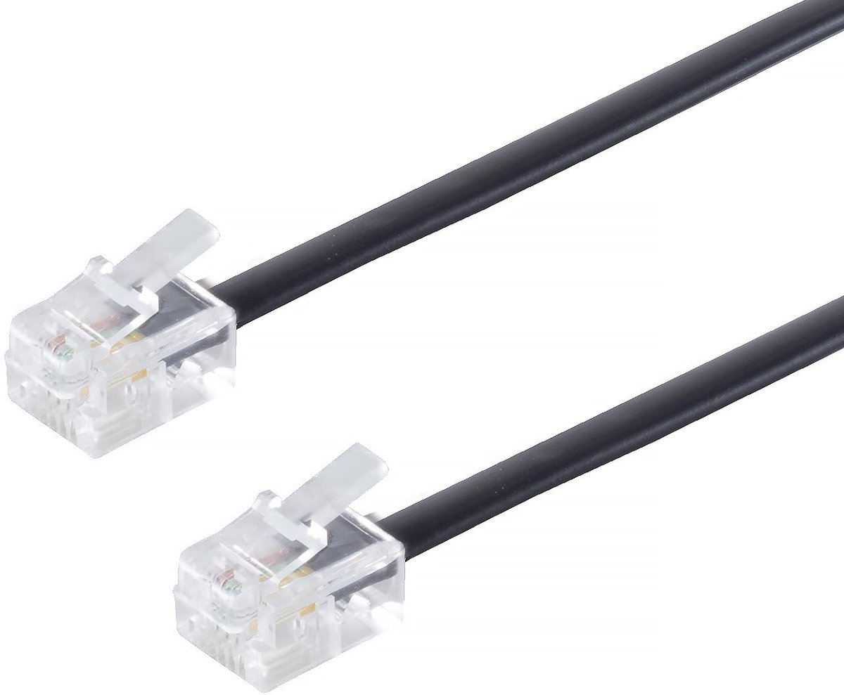 1aTTack.de 1x 3m - Telephone cable RJ12 6/6 plug to RJ12 6/6 plug flat cable 6-core telephone cable Western plug - ShopVlot