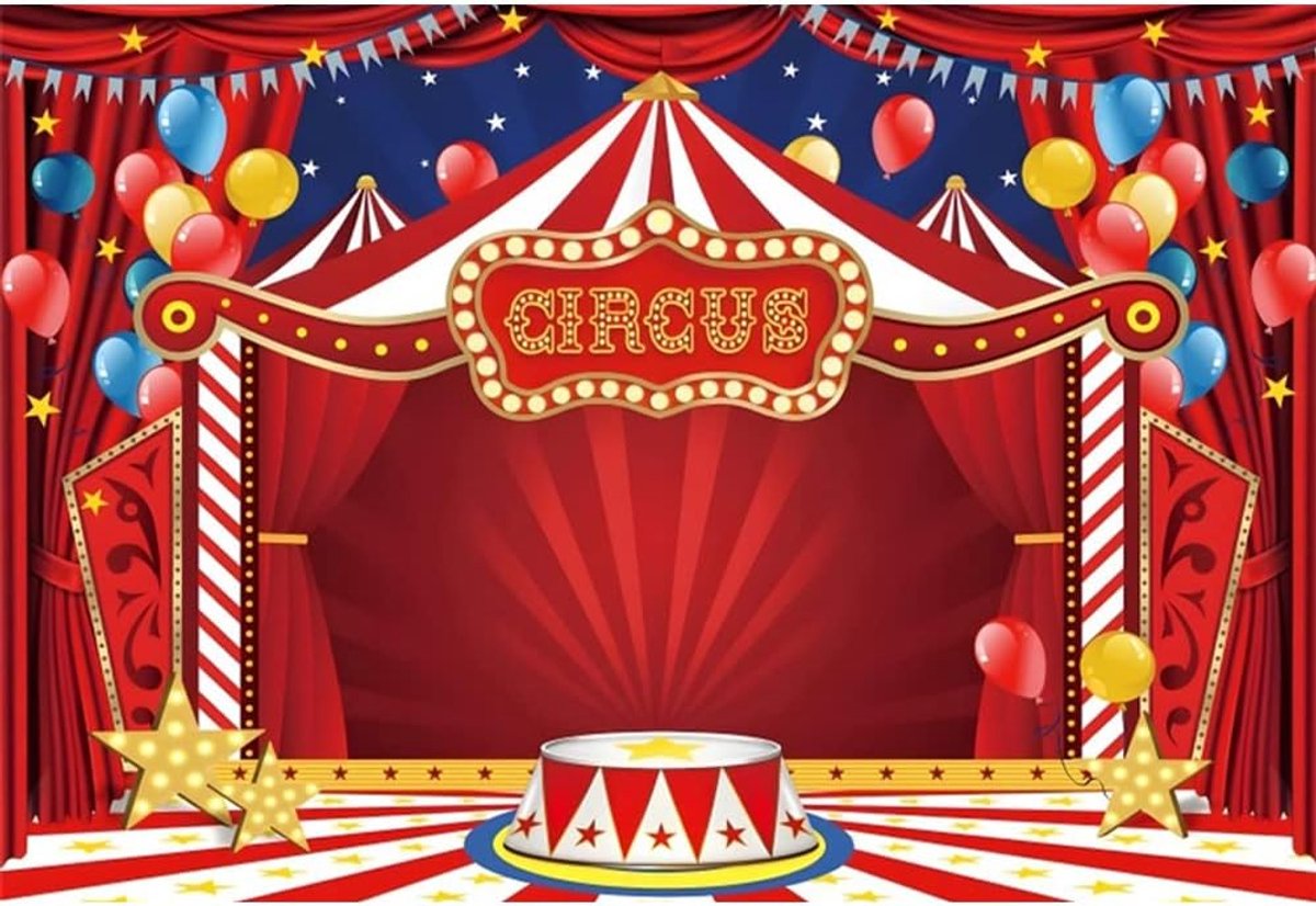 Welcome to the carnival background circus red tent stars colorful balloons photography background circus carnival red - ShopVlot