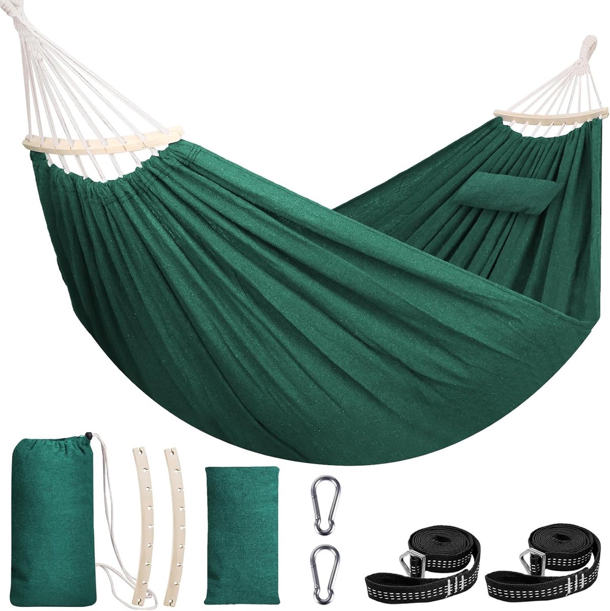 Chihee Cotton Hammock Soft 300 x 150 cm, Breathable Camping Hammock, Load Capacity up to 300 kg, Portable Tree Hammock - ShopVlot