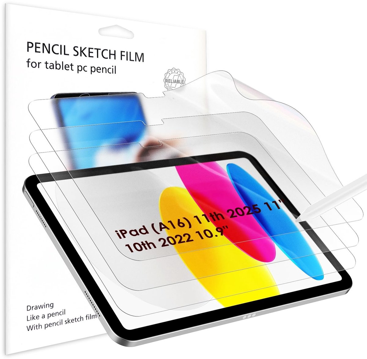 Solidchoice - Set van 3 Matte PET Papier Screen Protectors voor iPad 11/10.9 Inch