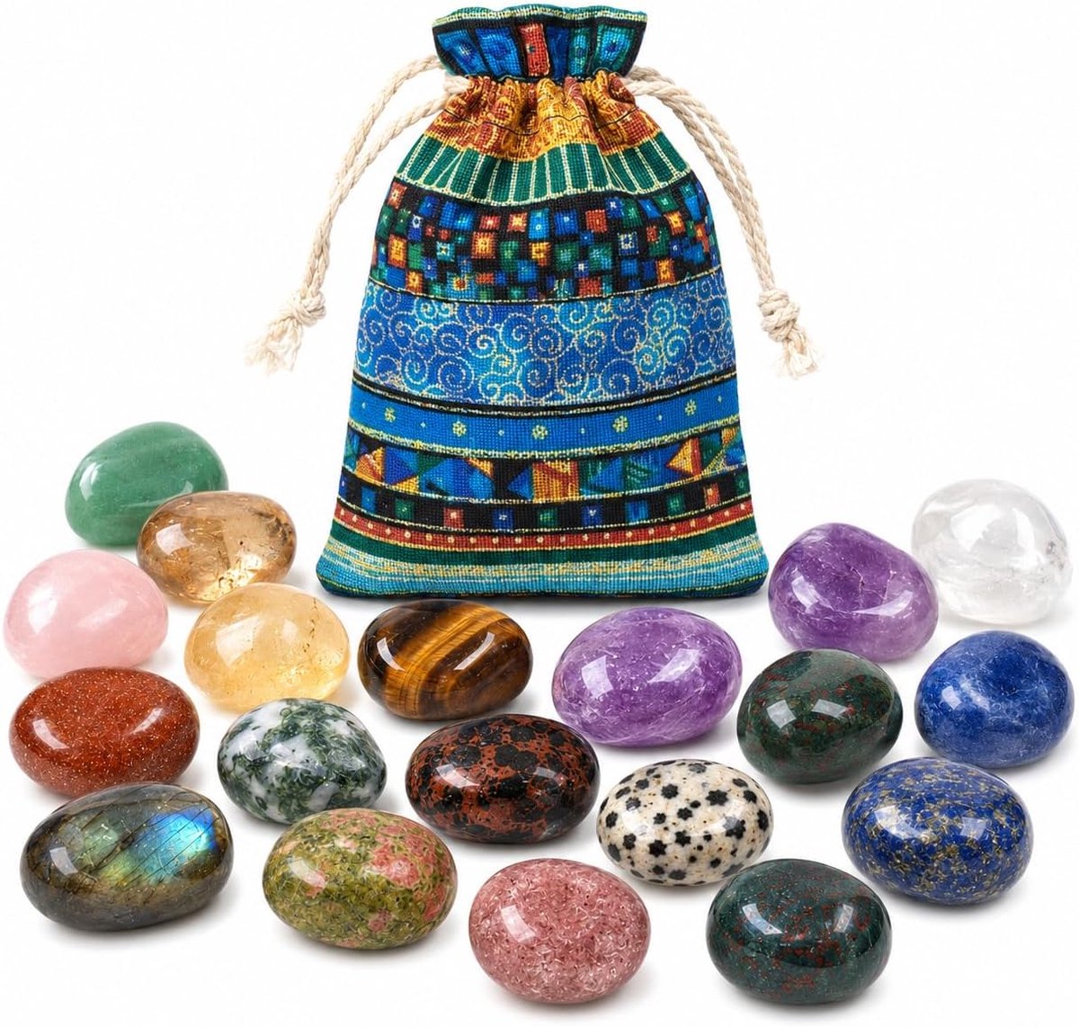 Edelsteenmix kleurrijk - hand geselecteerde stenen - natuurlijke edelstenen 1-4 cm - perfect voor decoratie - ShopVlot