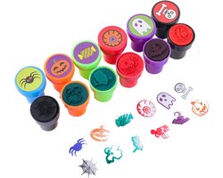 Halloween stempelset 12-delig - rubber - spookachtige ontwerpen - perfect voor knutselprojecten - ShopVlot