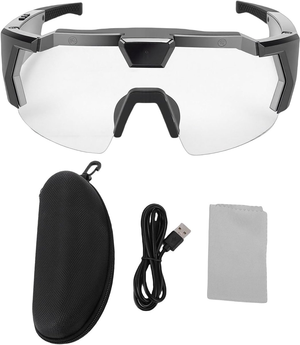 Fietsbril met HD-camera 1080p - groothoekcamera - intelligente beeldstabilisatie - vastleggen van outdooractiviteiten - ShopVlot