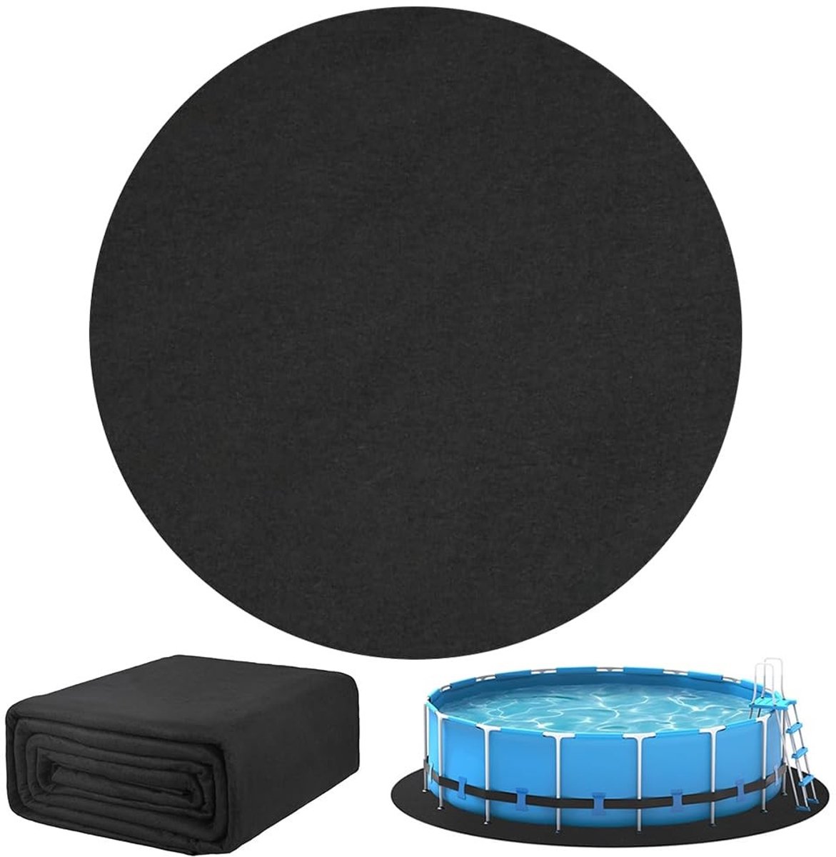 Solidchoice - Ronde Vloermat voor Onder Zwembad, Diameter 370 cm, Lekvrij en Antiperforatie