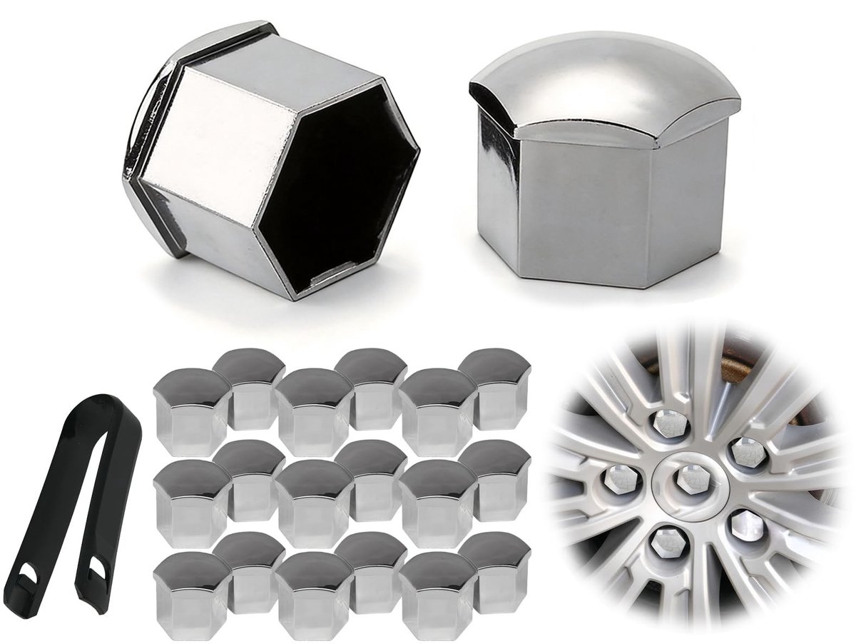 Solidchoice - Set van 20 Duurzame Wielmoerdoppen 17 mm