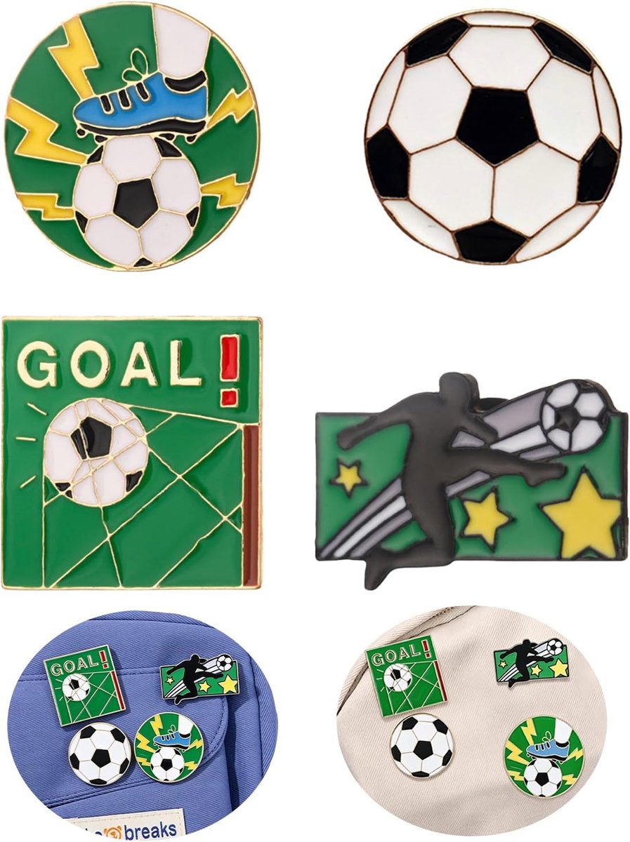 Metalen voetbalspelden - 4 stuks met emblematische bal- en golfuitwerpen - perfect voor decoratie - toon je passie - ShopVlot