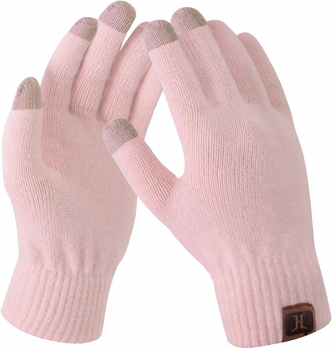 Thermische handschoenen voor dames - gebreid wol - touchscreen en fleece voering - ShopVlot