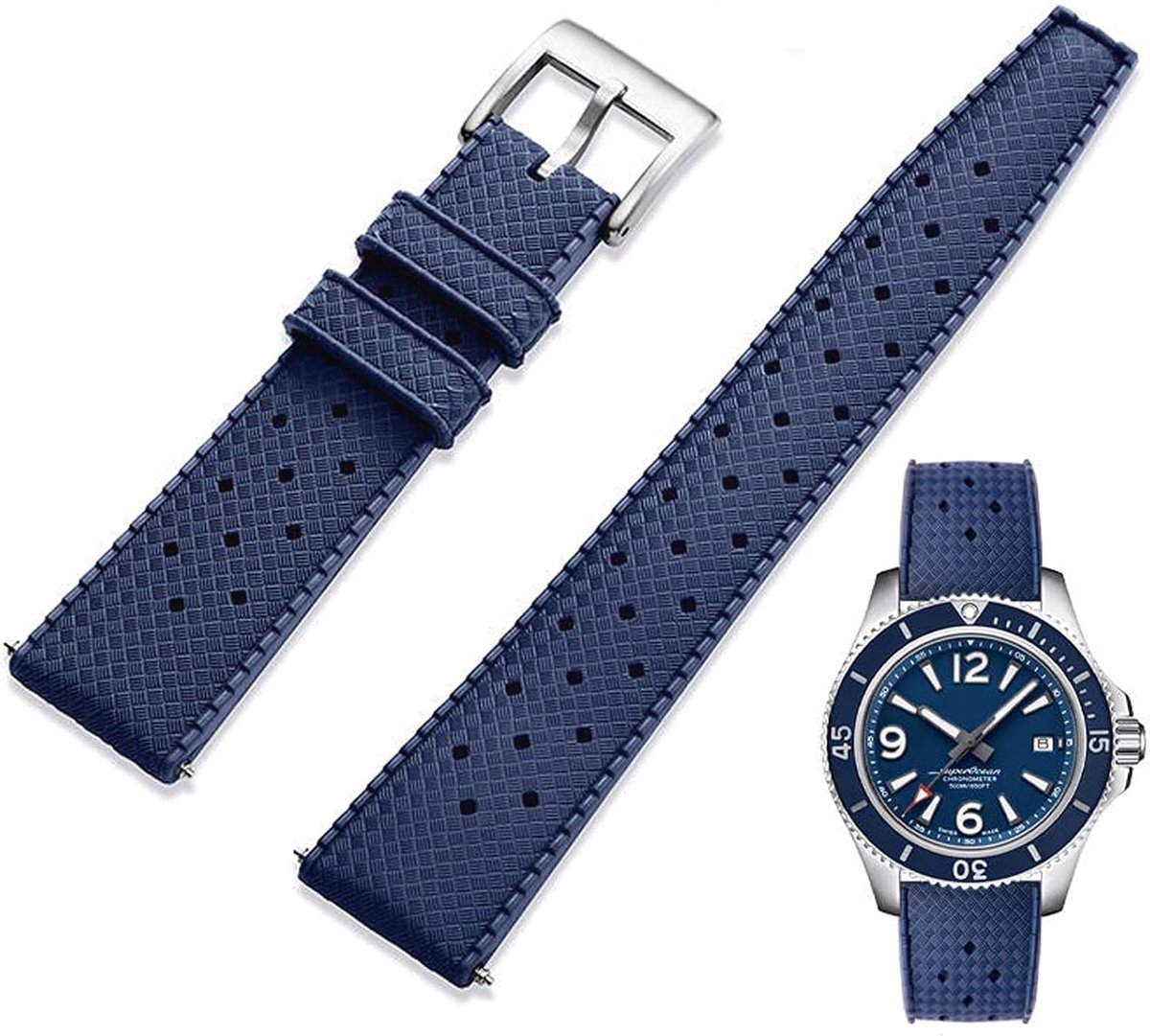 Watchband 18mm 20mm 22mm - FKM Rubber - Fluorescent - Duurzaam en comfortabel voor dagelijks gebruik - ShopVlot