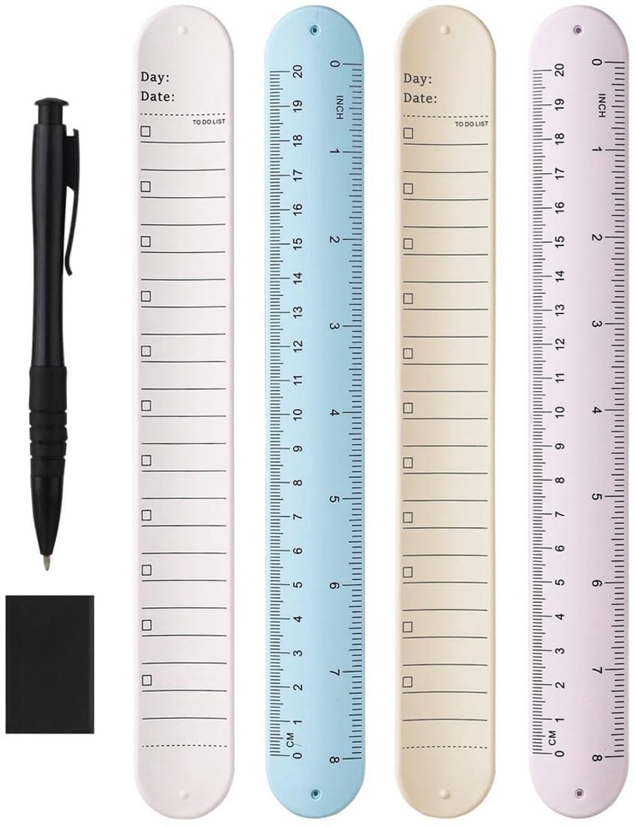Solidchoice - Set van 4 Siliconen Memo Armbanden met Pen en Gum
