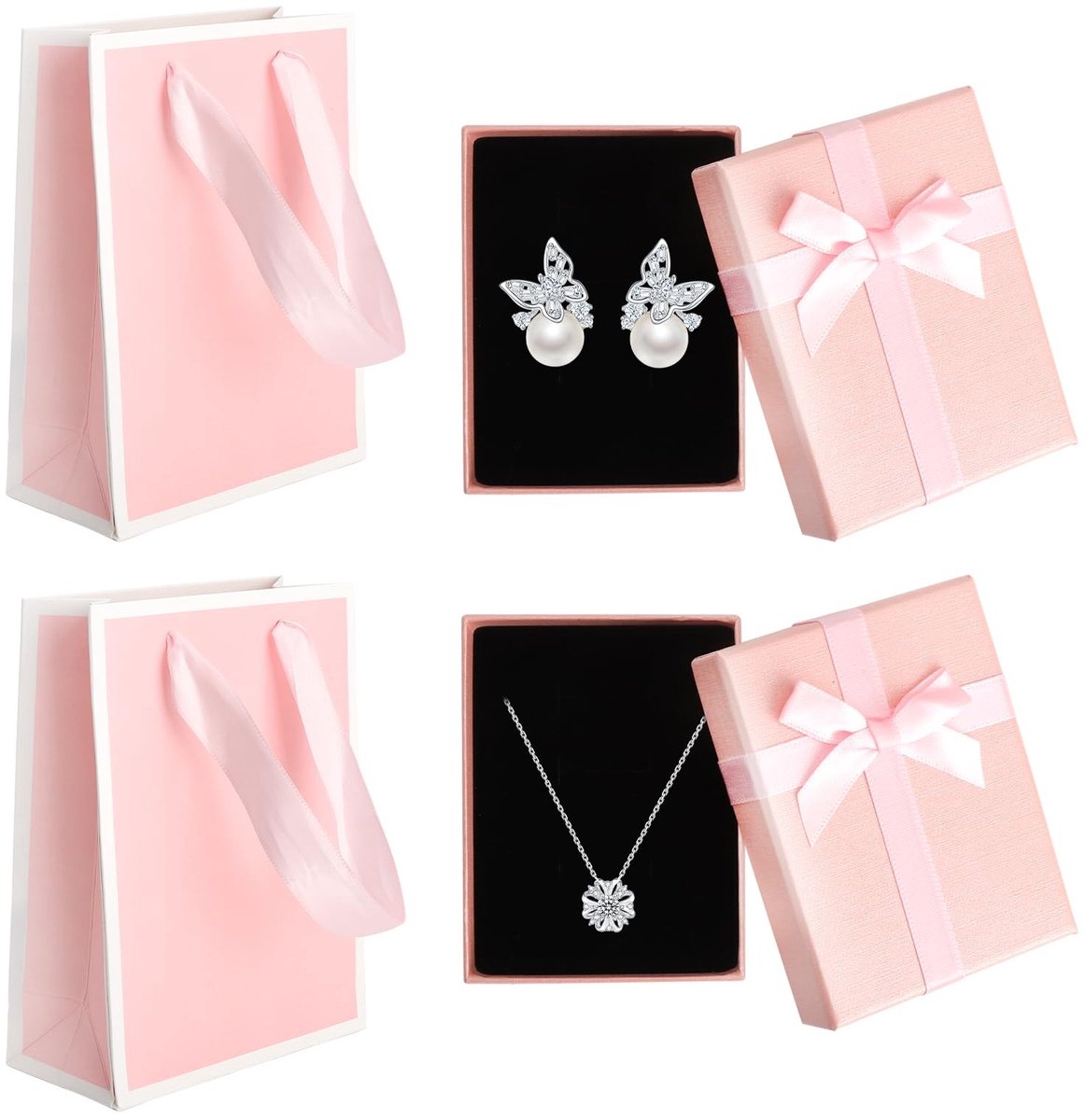 Solidchoice - Set van 2 Roze Sieradendoosjes met Geschenkzakje