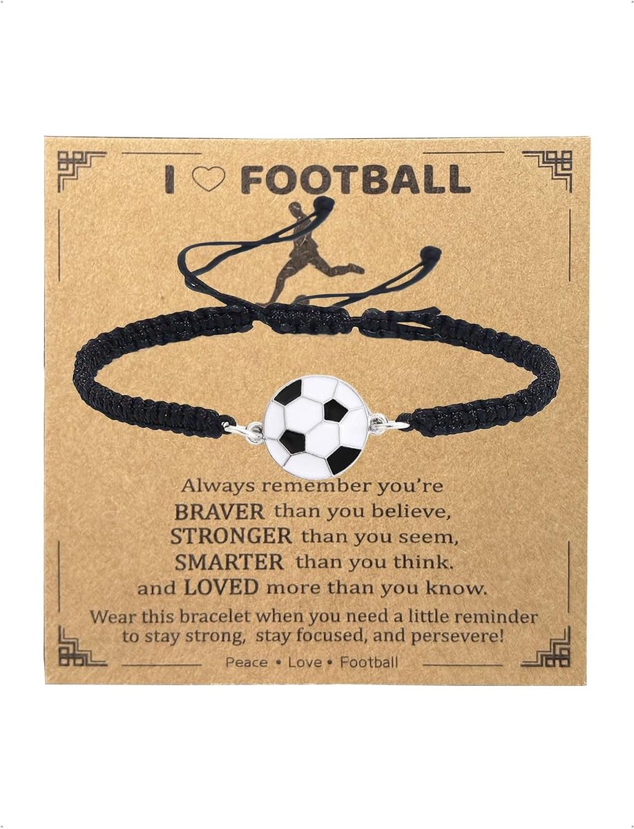 Set van 1/2 voetbalarmbanden voor kinderen - verstelbare vriendschapsarmbanden - geweven ontwerp - ShopVlot