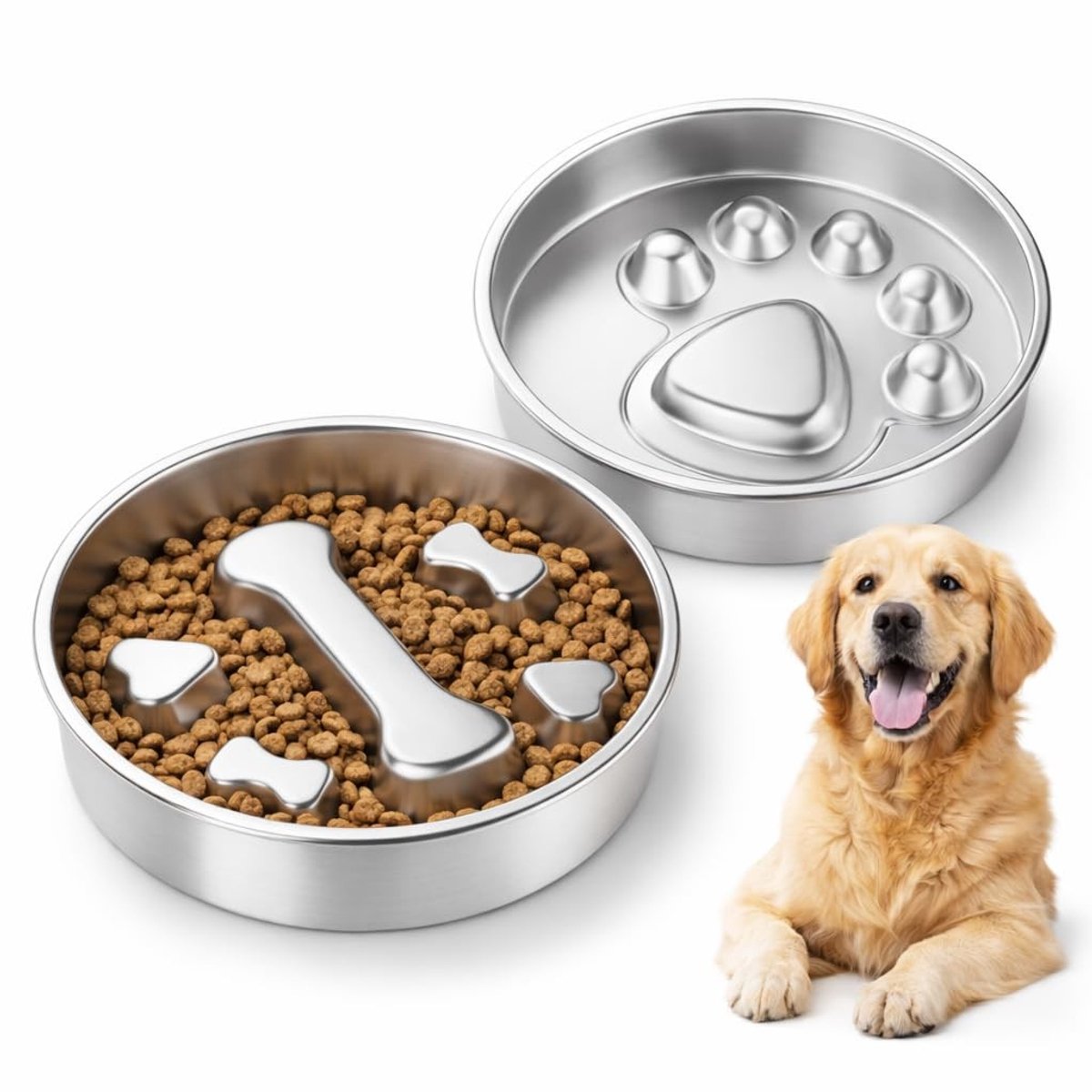Solidchoice - Set van 2 Anti-Schrokbakken voor Honden en Katten