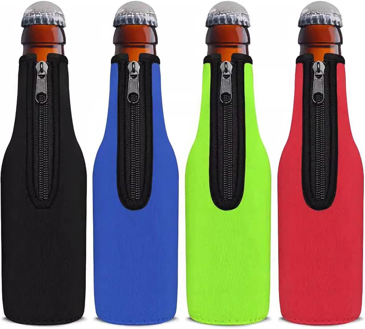 Bierfles koelers 330ml - neopreen met rits - uitstekende isolatie - houdt dranken koel - ShopVlot