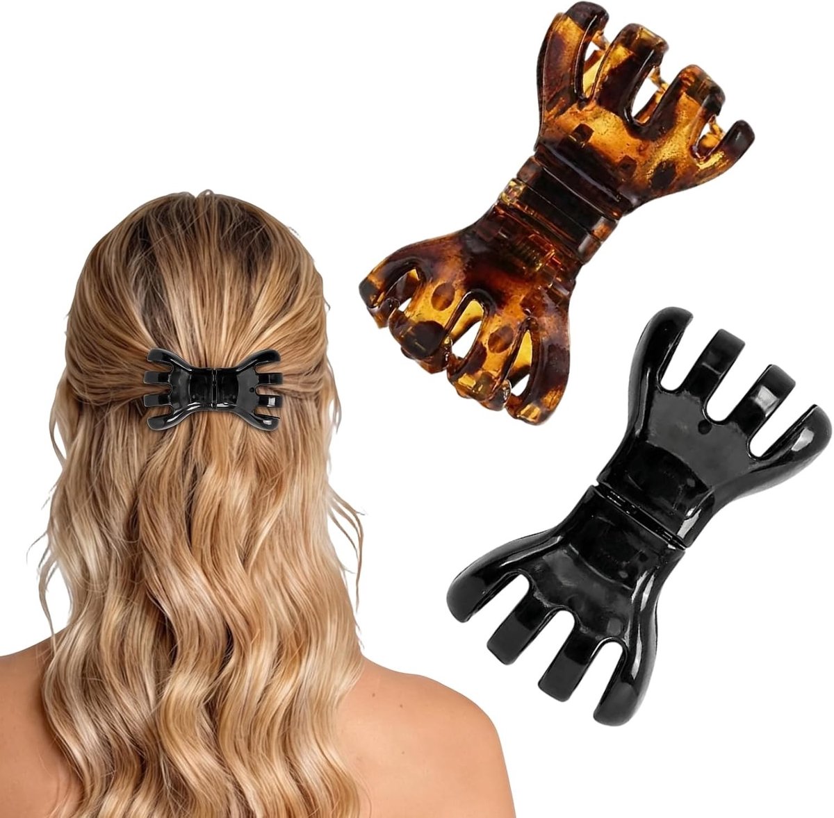 Antislip haarspelden in strikvorm - 2 stuks mini-clips voor dames, ideaal voor dagelijks gebruik en het temmen van vliegend haar