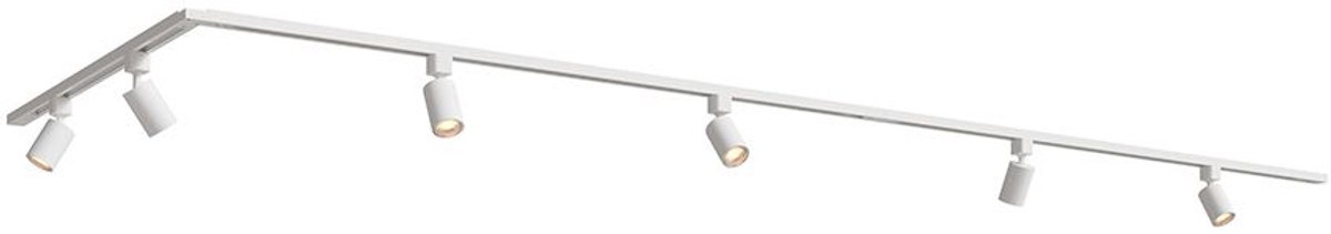 HOFTRONIC railverlichting pakket L-vorm – 1x 1 meter rail 2x 1,5 meter rail 6x GU10 railspots – dimbaar – aluminium wit – IP20 – modulair – 230V – railverlichting woonkamer keuken