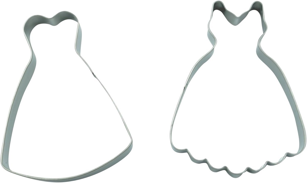 BekkiB - Set of 2 cookie cutters "Dresses" - Dishwasher safe cookie cutters made of stainless steel - ShopVlot