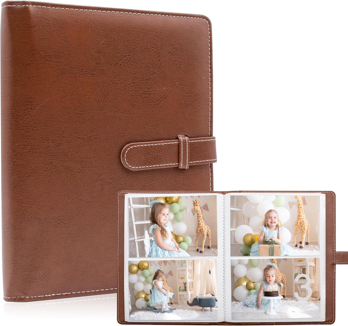 6x4 Photo Album - 152 Pockets Vegan Leather Cover Memory Album Book, Suitable for Family Wedding Boys Girls and Babies - ShopVlot