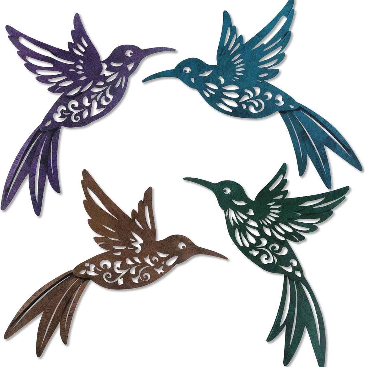 YiYa Metal Bird Wall Hanging Decor Silhouette Art Ornaments for Home Hallway and Office (Golden) - ShopVlot
