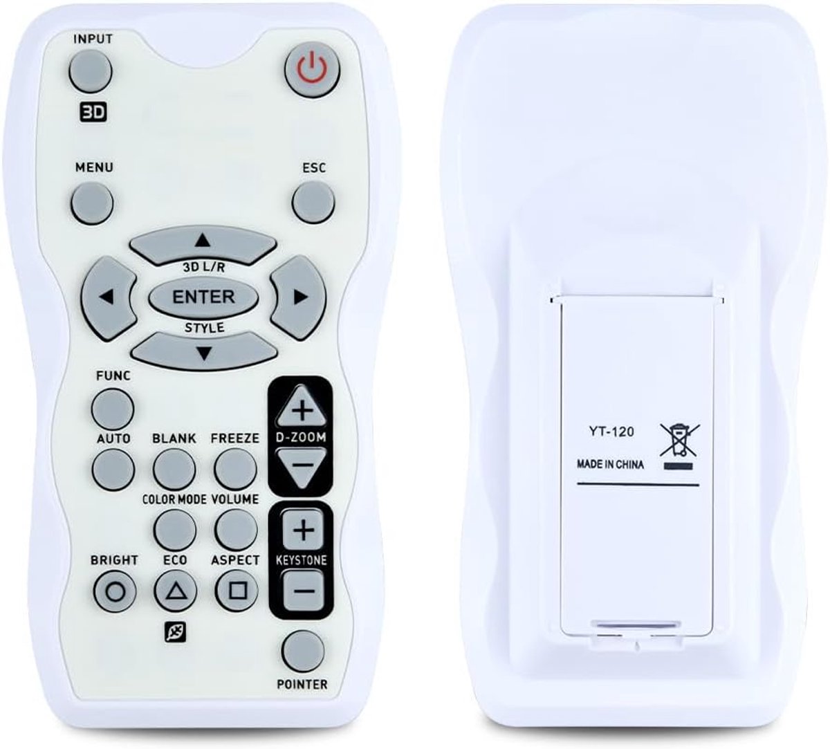 New YT-120 Remote Control Replacement for Casio Projectors Compatible with XJ-H1600, XJ-H1650, XJ-H1700, XJ-H1750 - ShopVlot