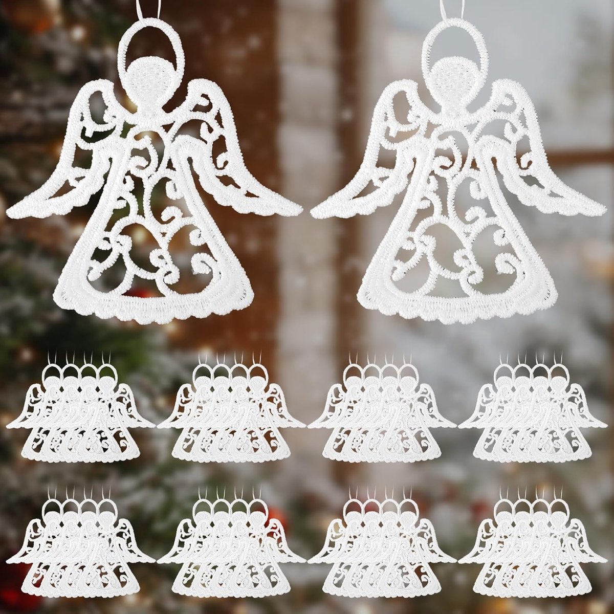Angel Pendant, 24 Pieces Angel Shaped Christmas Pendants, Christmas Decoration, Christmas Guardian Angel, Lucky Charm - ShopVlot