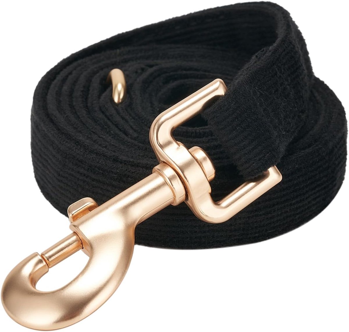 Soft corduroy dog leash Medium 2 x 150 cm, black - ShopVlot