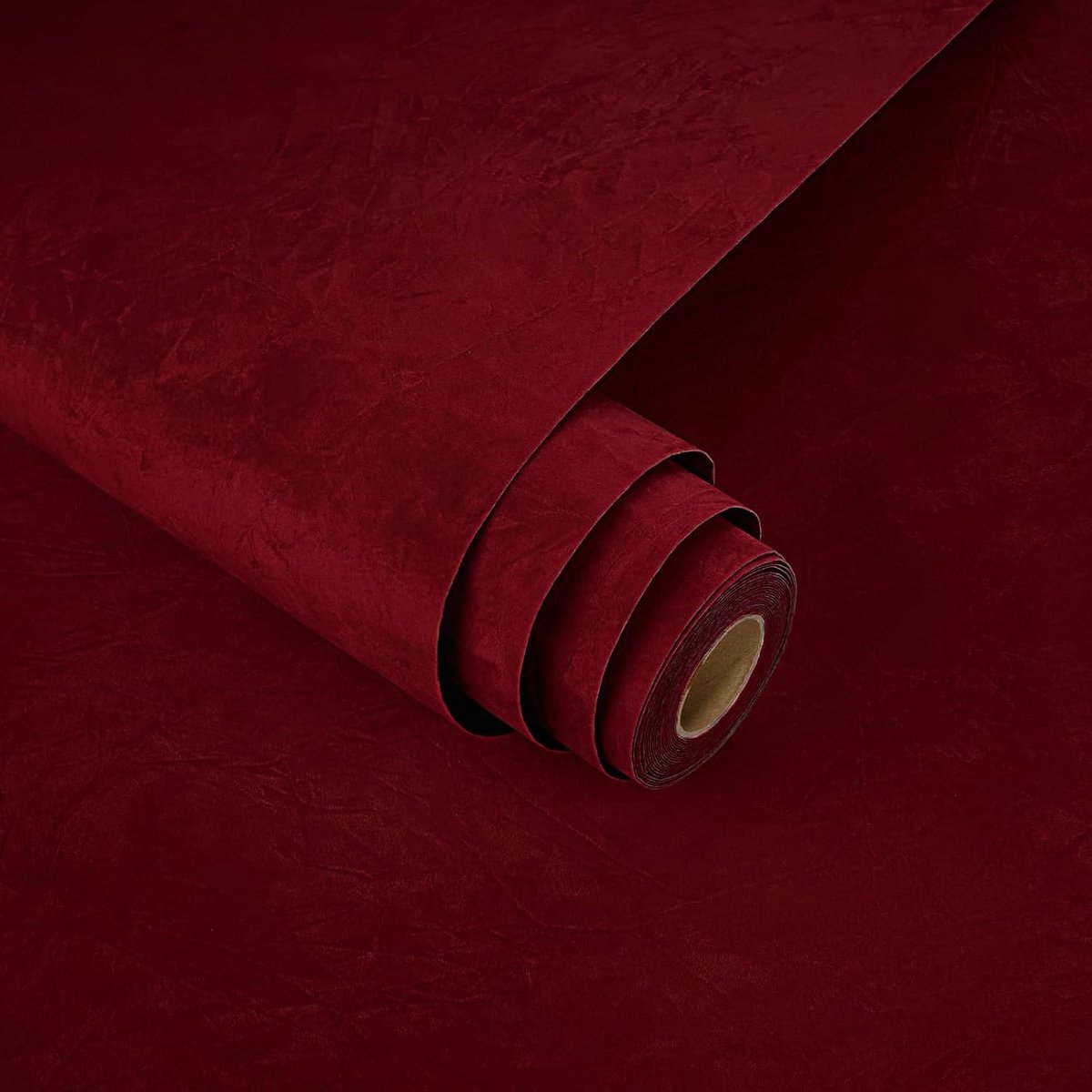 Hairy Wallpaper Red Furniture Film Self-Adhesive Adhesive Film Wall Wallpaper Bedroom Dark Red Decorative Film Cabinet - ShopVlot