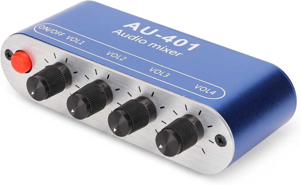 Mini Audio Mixer Line Mixer, 4 In 1 Out Stereo Channel Mini Audio Mixer with 3.5mm 3.5mm Stereo Jack, Mini Audio Mixer - ShopVlot