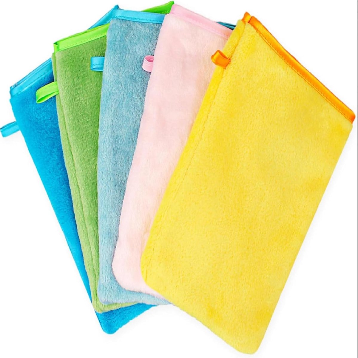 5 stuks flanellen washandjes 15 x 20 cm, washandje lichaam, 5 kleuren - ShopVlot