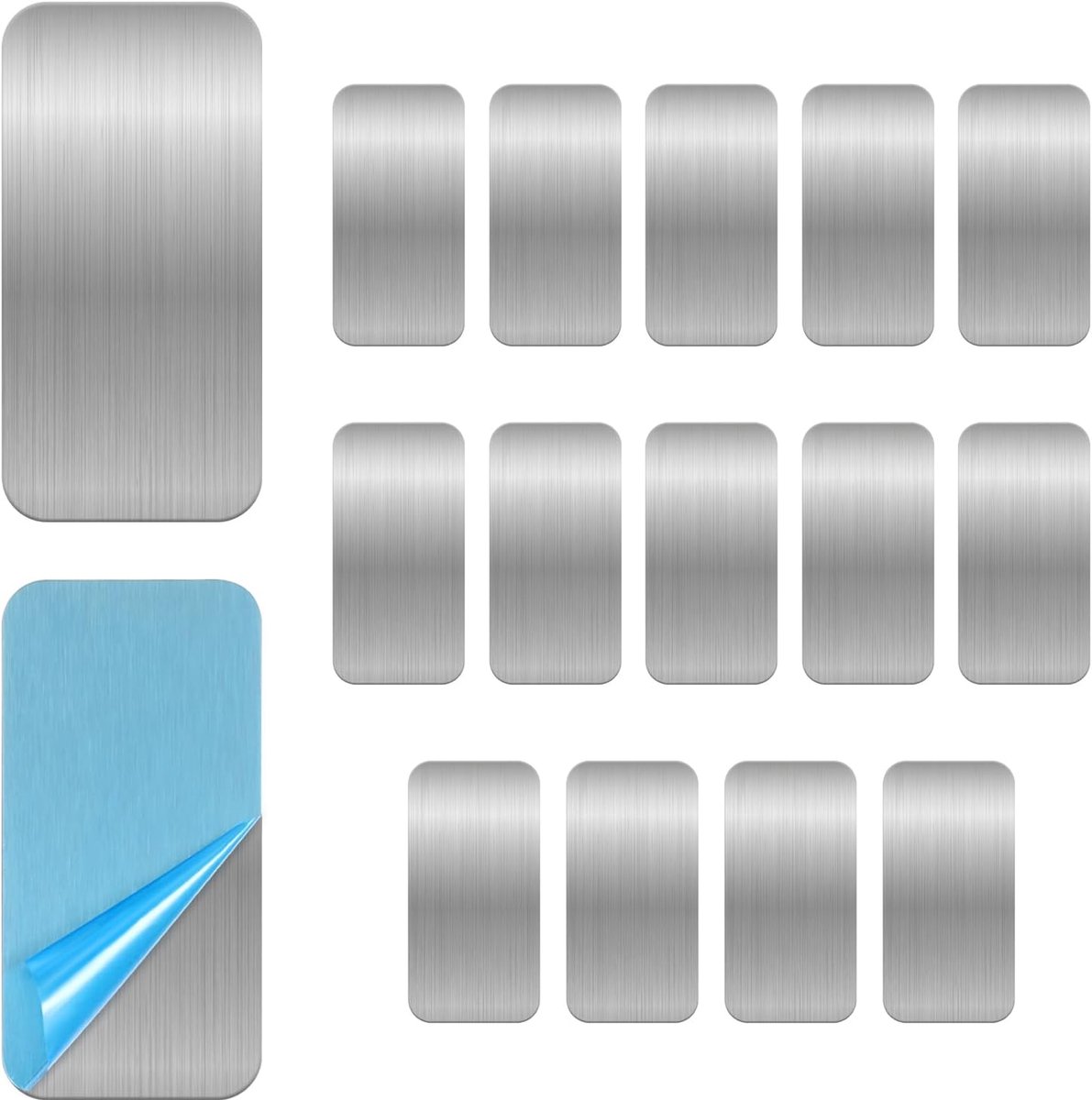 16 Pcs Adhesive Metal Plates for Magnetic Attachment, 6.8 x 3 cm Rectangular Metal Plate for Magnets on DIY Creative - ShopVlot