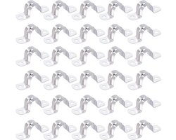 Yuechenggui 30PCS 25mm U-shaped Pipe Clamps, Stainless Steel, Silver - ShopVlot