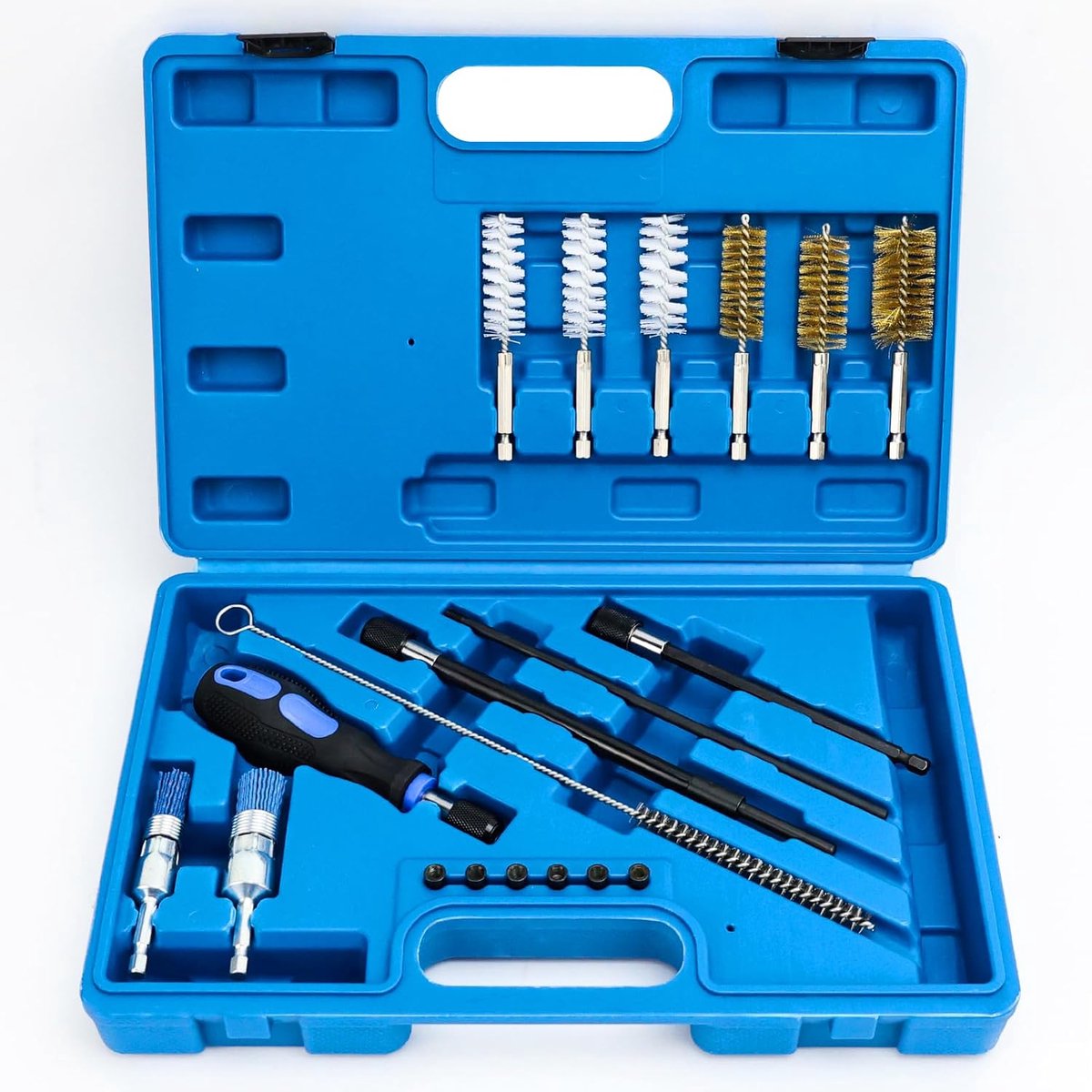 Injectorreinigingsset, 19-delig, reinigingsset voor injectorzitting en schacht, spuitmonden, afdichtingsgereedschap - ShopVlot