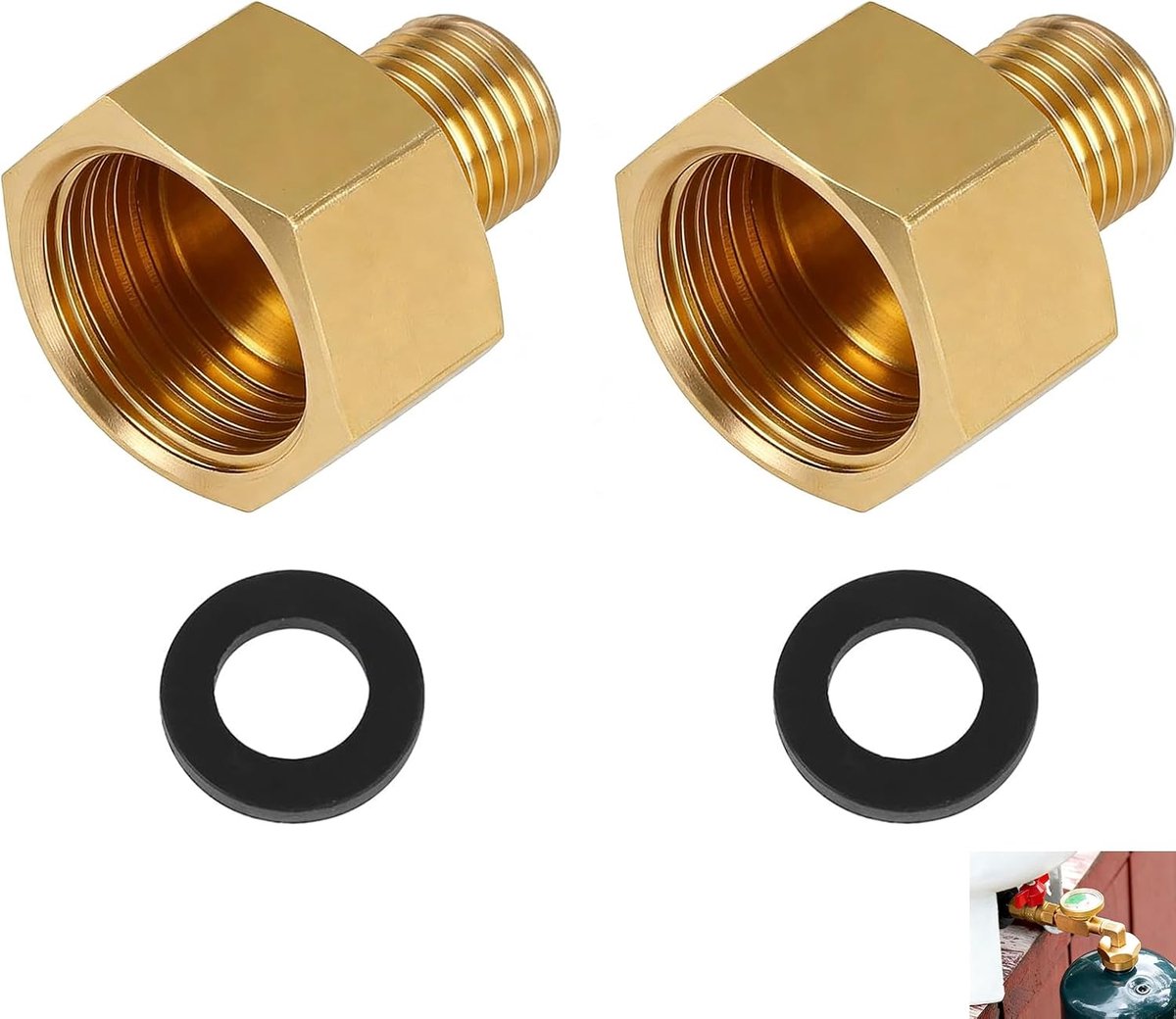 Set of 2 Gas Connectors, Connection 1/2 Bus Right 1/4 Male Left German French, Adapter Gas Hose G1/2 G1/4 Male for - ShopVlot
